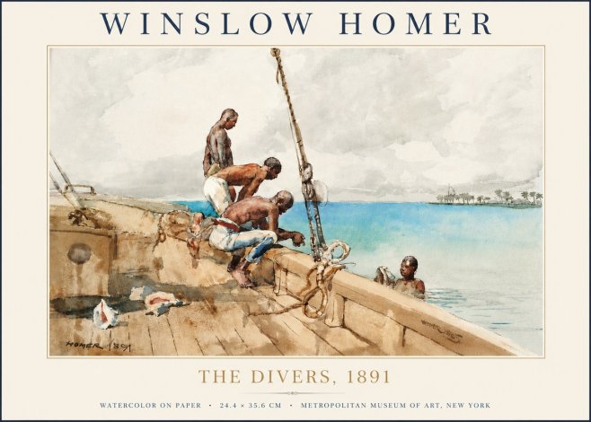 Winslow Homer The Divers (1891) No3 - Plakát