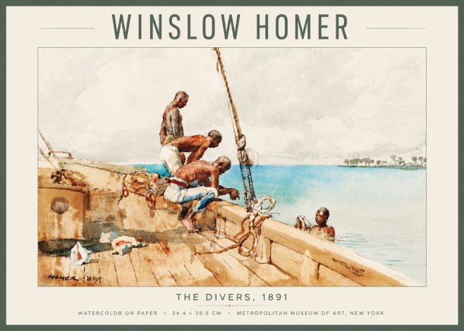 Winslow Homer The Divers (1891) No4 - Plakát