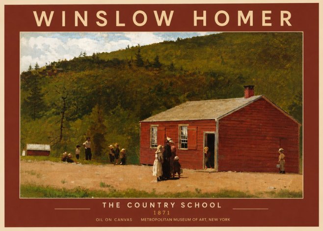 Winslow Homer The Country School No4 - Plakát