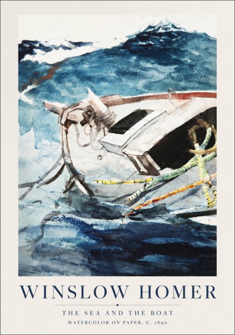Winslow Homer The Sea and the Boat No1 - Plakát