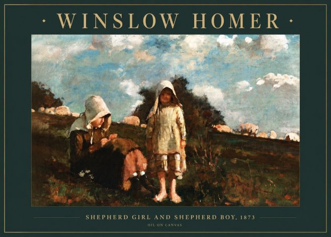 Winslow Homer Shepherd Girl and Shepherd Boy, 1873 No2 - Plakát