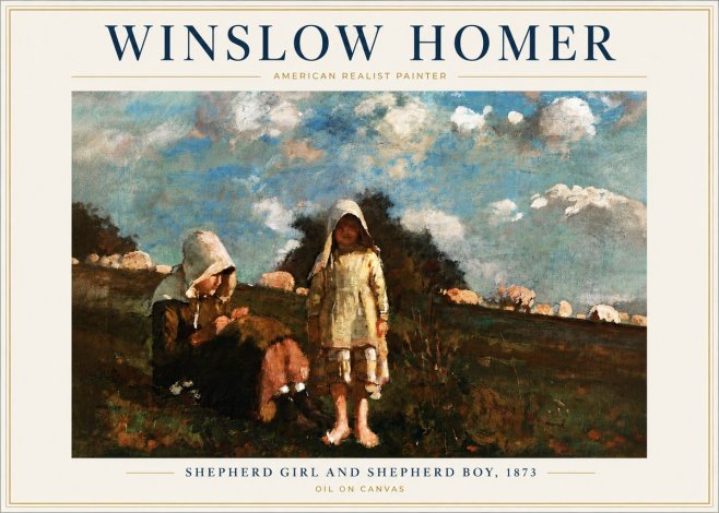 Winslow Homer Shepherd Girl and Shepherd Boy, 1873 No6 - Plakát
