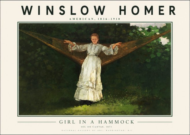 Winslow Homer Girl in a Hammock No2 - Plakát