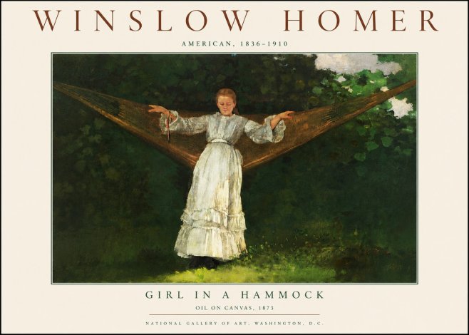 Winslow Homer Girl in a Hammock No3 - Plakát