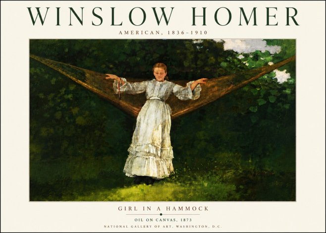 Winslow Homer Girl in a Hammock No6 - Plakát