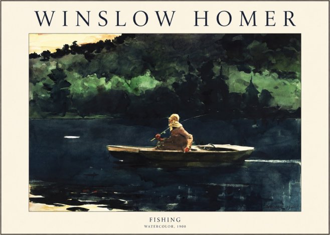 Winslow Homer Fishing No1 - Plakát