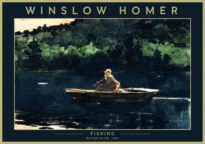 Winslow Homer Fishing No4 - Plakát
