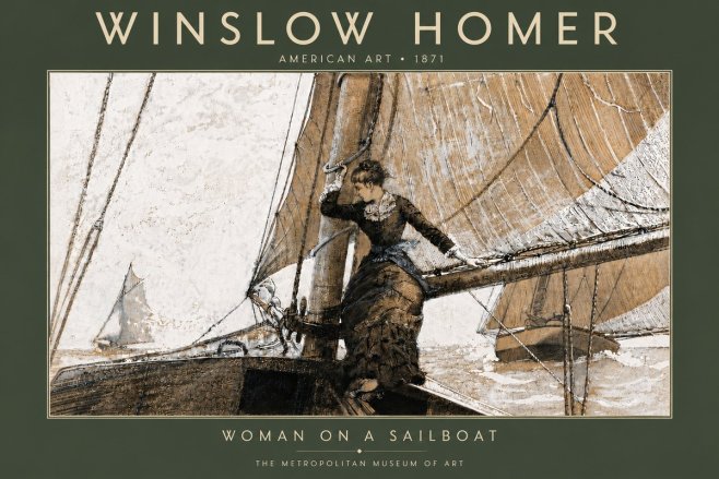 Winslow Homer Woman on a Sailboat No5 - Plakát
