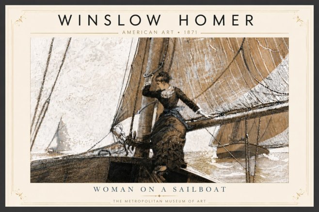 Winslow Homer Woman on a Sailboat No6 - Plakát