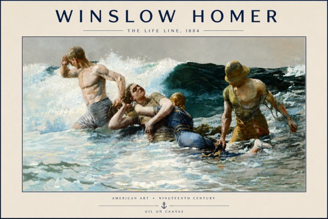 Winslow Homer The Life Line No5 - Plakát