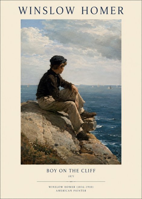 Winslow Homer Boy on the Cliff No1 - Plakát
