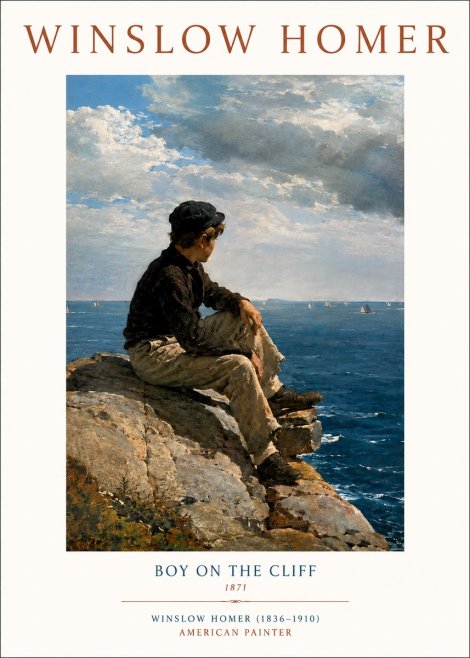 Winslow Homer Boy on the Cliff No3 - Plakát