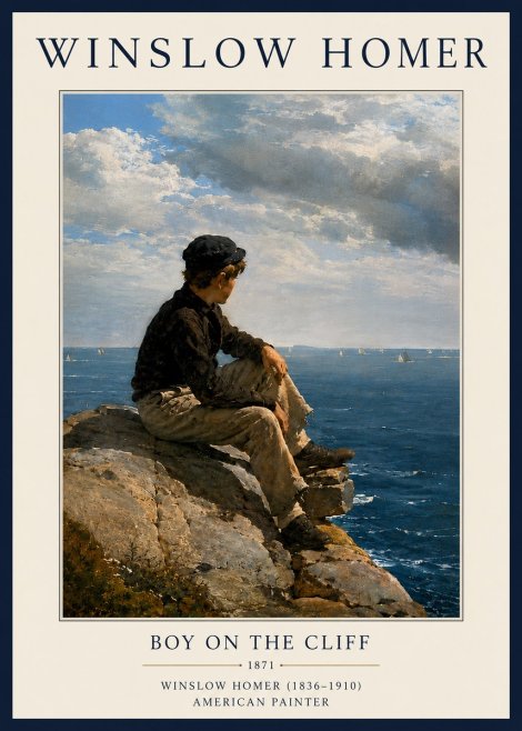 Winslow Homer Boy on the Cliff No6 - Plakát
