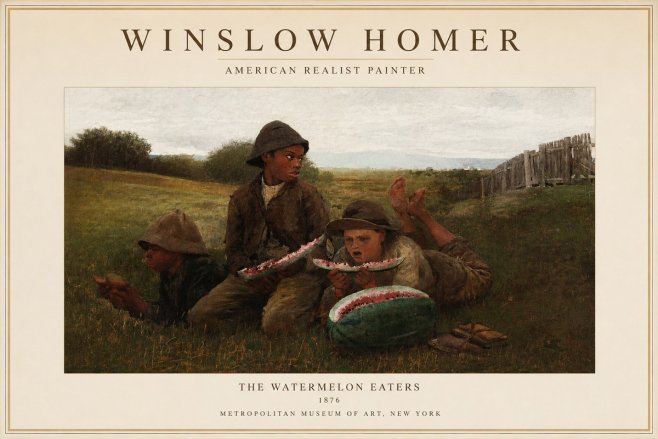 Winslow Homer The Watermelon Eaters No1 - Plakát