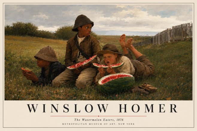 Winslow Homer The Watermelon Eaters No3 - Plakát