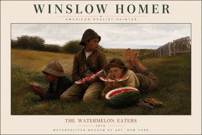Winslow Homer The Watermelon Eaters No6 - Plakát