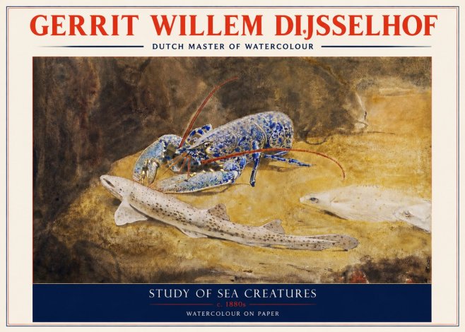 Gerrit Willem Dijsselhof Study of Sea Creatures No3 - Plakát
