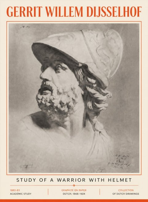Gerrit Willem Dijsselhof Study of a Warrior with Helmet No5 - Plakát