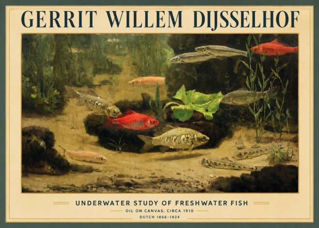 Gerrit Willem Dijsselhof Underwater Study of Freshwater Fish No4 - Plakát