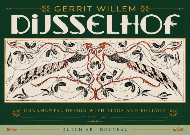 Gerrit Willem Dijsselhof Ornamental Design with Birds and Foliage No6 - Plakát
