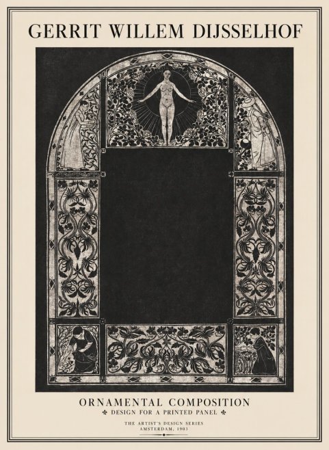Gerrit Willem Dijsselhof Ornamental Composition - Design for a Printed Panel No1 - Plakát