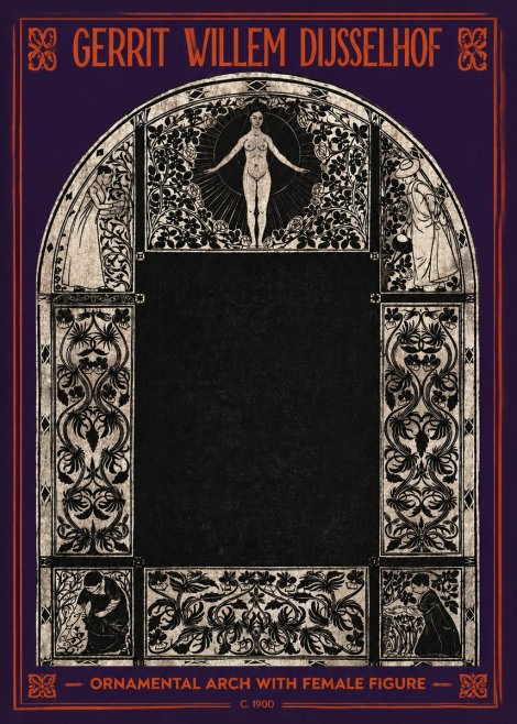 Gerrit Willem Dijsselhof Ornamental Composition - Design for a Printed Panel No5 - Plakát