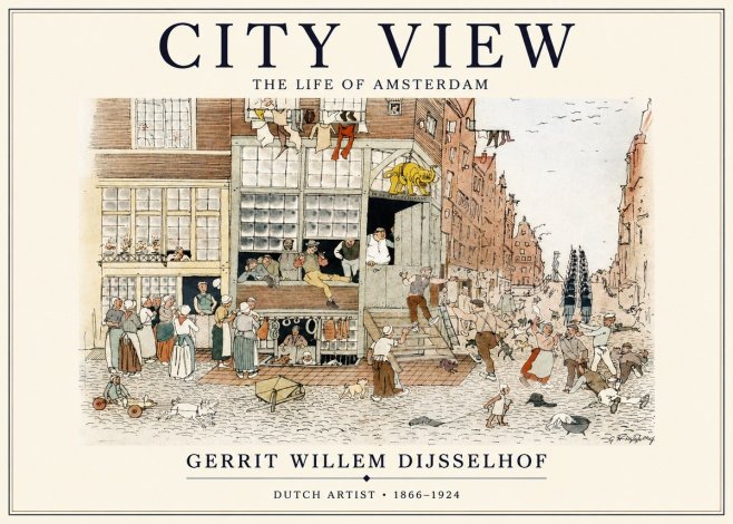Gerrit Willem Dijsselhof Street Scene in Amsterdam No2 - Plakát