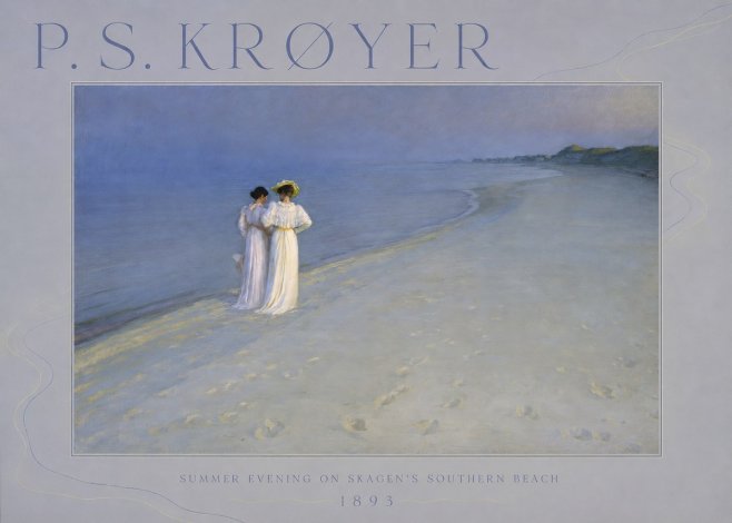 P.S. Krøyer Summer Evening on Skagen's Southern Beach No6 - Plakát