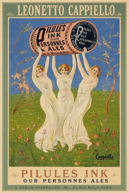 Leonetto Cappiello Pilules Ink Our Personnes Ales No3 - Plakát