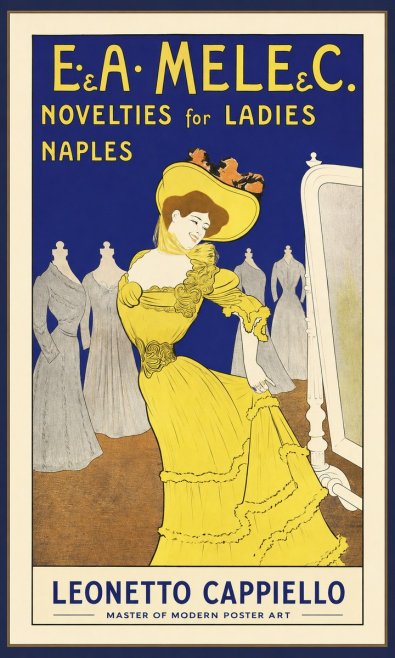 Leonetto Cappiello E.&a. Mele & C. Novelties for Ladies Naples No1 - Plakát