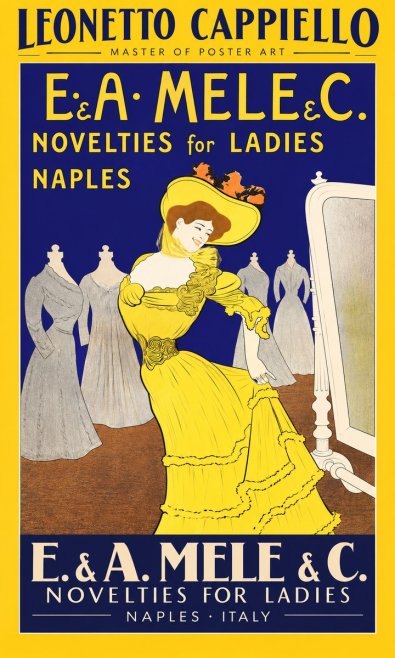 Leonetto Cappiello E.&a. Mele & C. Novelties for Ladies Naples No2 - Plakát