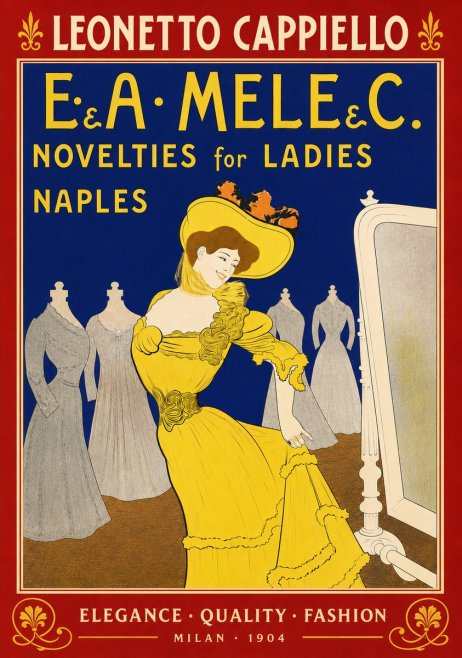 Leonetto Cappiello E.&a. Mele & C. Novelties for Ladies Naples No5 - Plakát