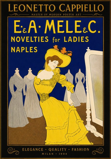 Leonetto Cappiello E.&a. Mele & C. Novelties for Ladies Naples No6 - Plakát