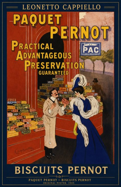 Leonetto Cappiello Paquet Pernot – Biscuits Pernot No4 - Plakát