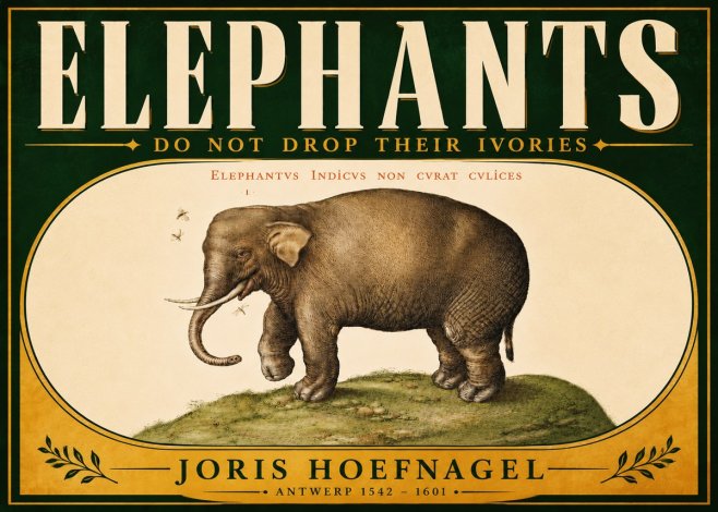Joris Hoefnagel Elephant Does Not Drop Its Ivories No6 - Plakát