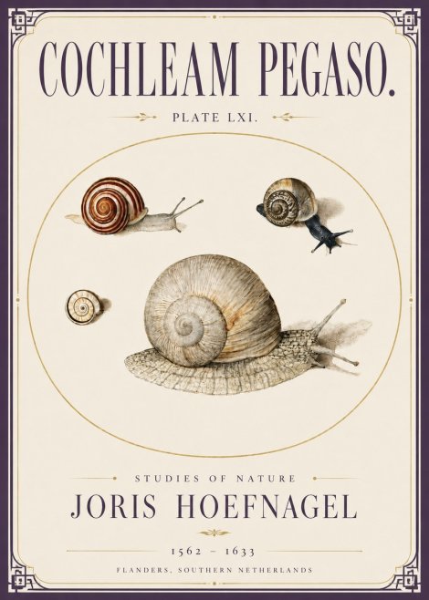 Joris Hoefnagel The Four Snails No5 - Plakát