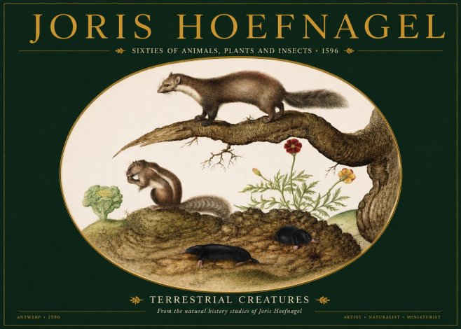 Joris Hoefnagel Terrestrial Creatures No2 - Plakát