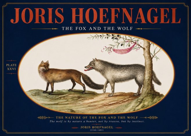 Joris Hoefnagel The Fox and the Wolf No4 - Plakát