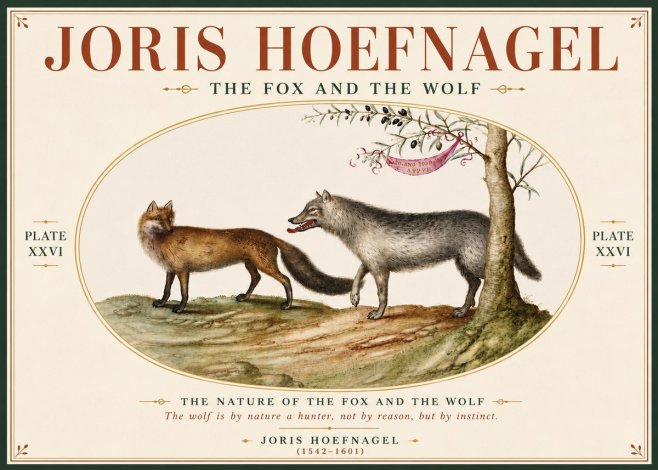 Joris Hoefnagel The Fox and the Wolf No6 - Plakát