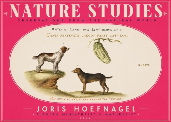 Joris Hoefnagel Canis Festinas Caecos Parit Catulos No5 - Plakát