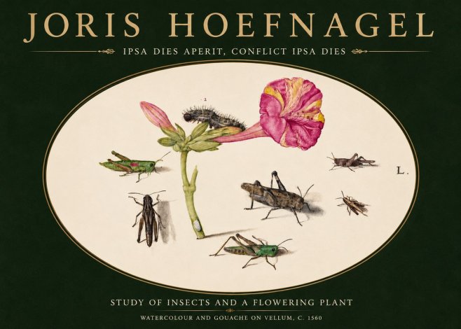 Joris Hoefnagel Study of Insects and a Flowering Plant No3 - Plakát