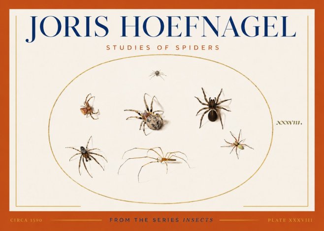 Joris Hoefnagel Studies of Spiders I No3 - Plakát
