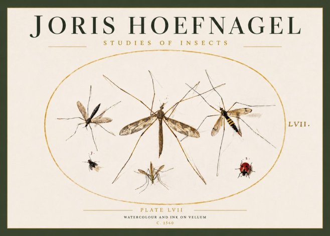 Joris Hoefnagel Studies of Insects II No3 - Plakát
