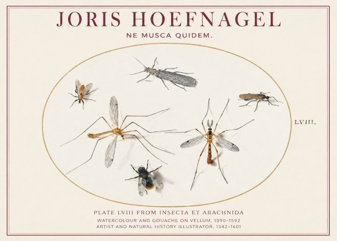 Joris Hoefnagel Plate Lviii from Insecta Et Arachnida No1 - Plakát