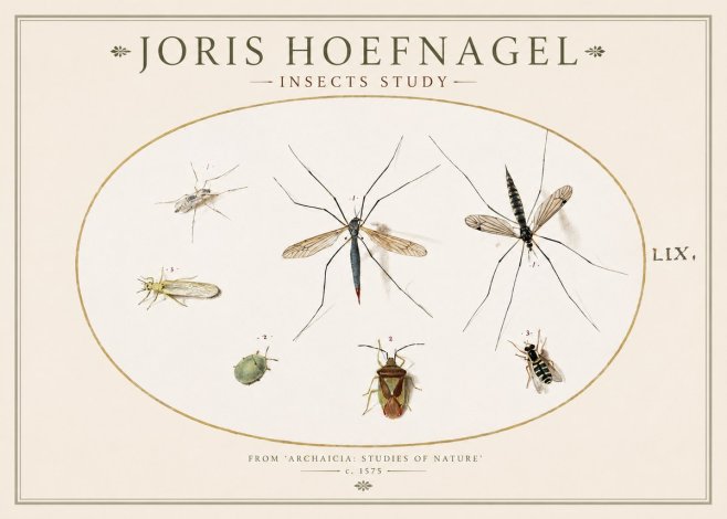 Joris Hoefnagel Insects Study I No1 - Plakát