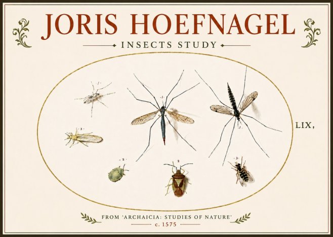 Joris Hoefnagel Insects Study I No6 - Plakát
