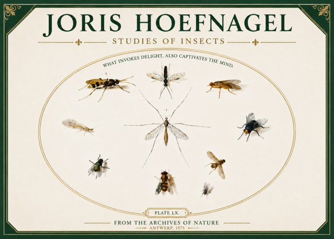 Joris Hoefnagel Studies of Insects III No5 - Plakát