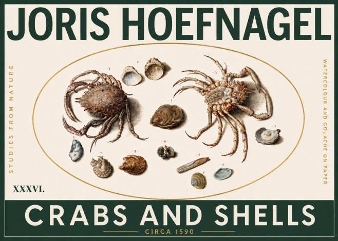 Joris Hoefnagel Crabs and Shells - Studies from Nature No5 - Plakát
