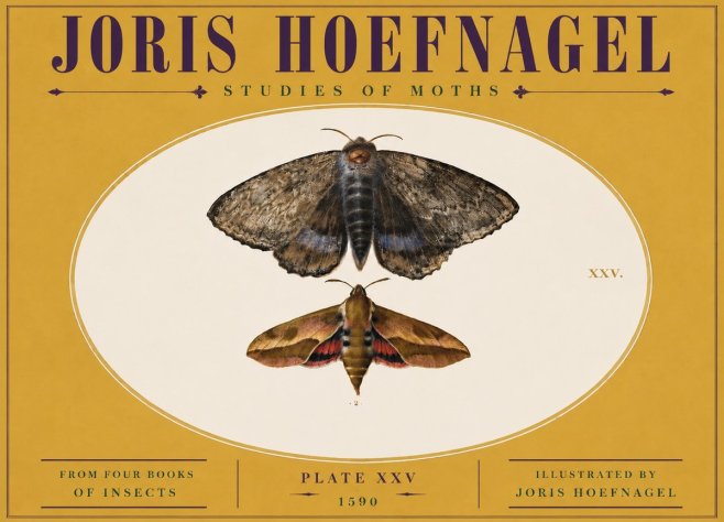 Joris Hoefnagel Studies of Moths I No5 - Plakát