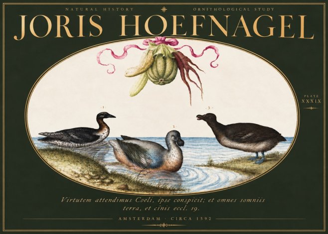 Joris Hoefnagel Ornithological Study No3 - Plakát